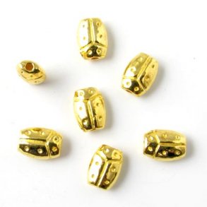 Golden bead, ladybug, 7.5 x 3mm, 38-40pcs.
