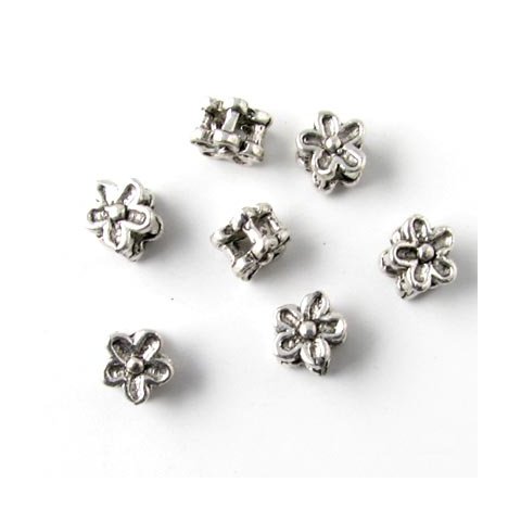 30 stk. Oxyderet perle, 2-lag blomst, 5,5x4,5 mm
