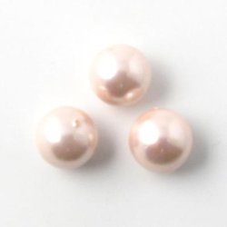 Shell Pearls, ganzer strang, rund, rosa, 8 mm, 50 Stk