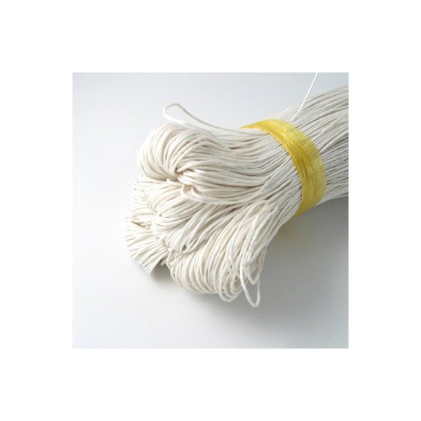Waxed votton cord, white, thickness 1.5mm, 50m