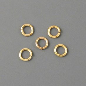 Ösen, vergoldetes Silber, geöffnet 6x1 mm, 10 Stk.