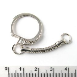 Schl&uuml;sselanh&auml;nger mit Verschluss und Kette, chromfarben, 2 Stk.