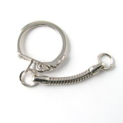 Schl&uuml;sselanh&auml;nger mit Verschluss und Kette, chromfarben, 2 Stk.