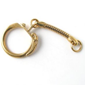 Schlsselanhnger mit Verschluss und Kette, vergoldet, 2 Stk.