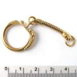 Schlsselanhnger mit Verschluss und Kette, vergoldet, 2 Stk.