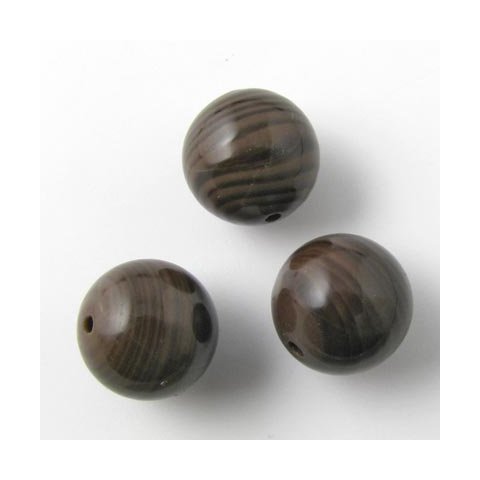 Kaffe-jaspis, 14 mm, 4 stk.