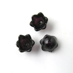 Acryl, Glockenblumen, schwarz, 6 Stk.