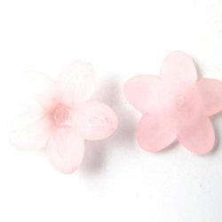 Acryl, Blumen, rosa, 20x6 mm, 6 Stk.