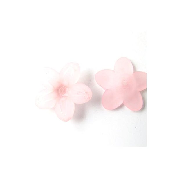 Akryl, blomst, lyser&oslash;d, 20x6 mm, 6 stk.