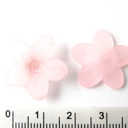 Acryl, Blumen, rosa, 20x6 mm, 6 Stk.