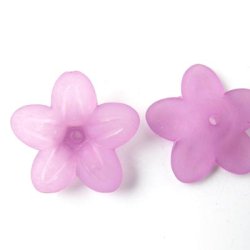 Acrylic flowers, purple, 20x6mm, 6pcs.