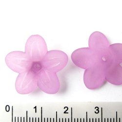 Acrylic flowers, purple, 20x6mm, 6pcs.