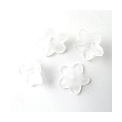 Acryl, Blumen, wei&szlig;, 12,5x6 mm, 10 Stk.
