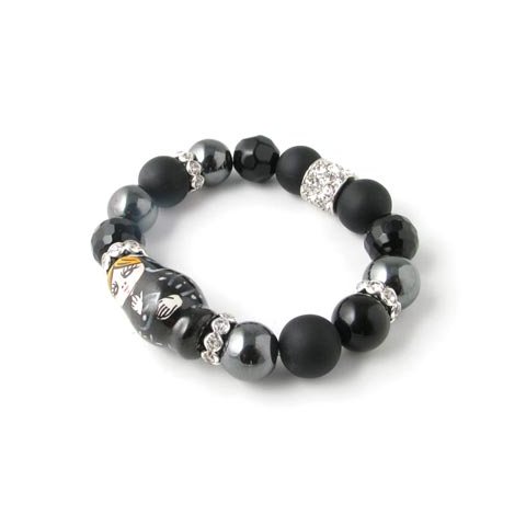 Armb&aring;nd m. sort babuska og onyx.