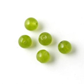 Jade-Perle, gelbgrn, rund, 4 mm, 20 Stk.