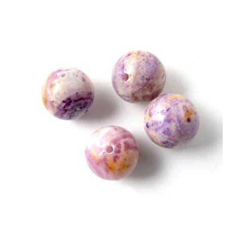 Lapidalite jasper, round bead, 10mm. 6pcs.