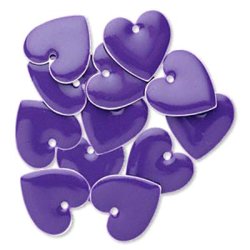 Emaille-Anh&auml;nger, dunkellila Herz, 16x16 mm, 2 Stk.