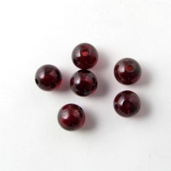 Granat, runde Perle, sehr dunkelrot, 6 mm, 6 stk.