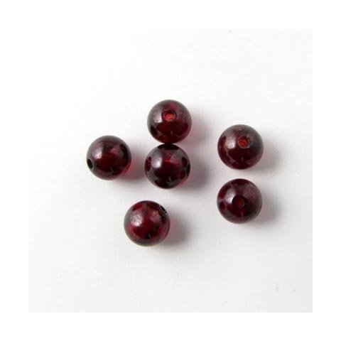 Garnet, round beads, dark red, 6mm, 6pcs.