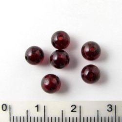 Granat, runde Perle, 6 mm, ganzer Strang, ca. 62 stk.