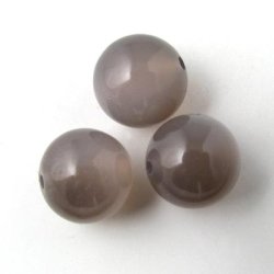 Grauer Achat, runde Perle, 12 mm, 6 Stk.