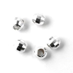 Silber, facettierte Kugel/Disco-Kugel, 4 mm, 4 Stk.