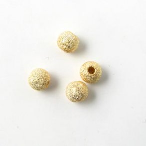 Gilded silver stardust bead, round, diameter 3mm, 4pcs.