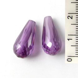 Zirkonia, Tropfen, dunkelviolett, 18 x 9 mm, 1 Stk.
