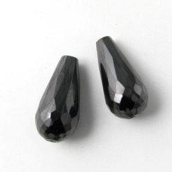 Zirkonia, Tropfen, schwarz, 18 x 9 mm, 1 Stk.