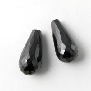 Zirkonia, Tropfen, schwarz, 18 x 9 mm, 1 Stk.