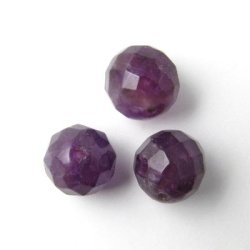 Amethyst, round bead, faceted, purple, 8mm, 6pcs.