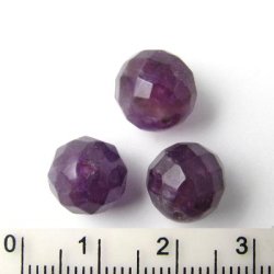 Amethyst, round bead, faceted, purple, 8mm, 6pcs.