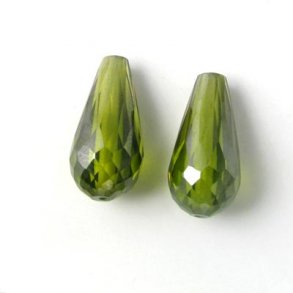 Zirkonia, Tropfen, dunkelgrün, 18 x 9 mm, 1 Stk.
