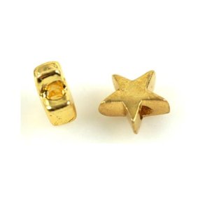 Vergoldetes Silber, kleine Sterne, 5x2,2mm, 2 Stk.