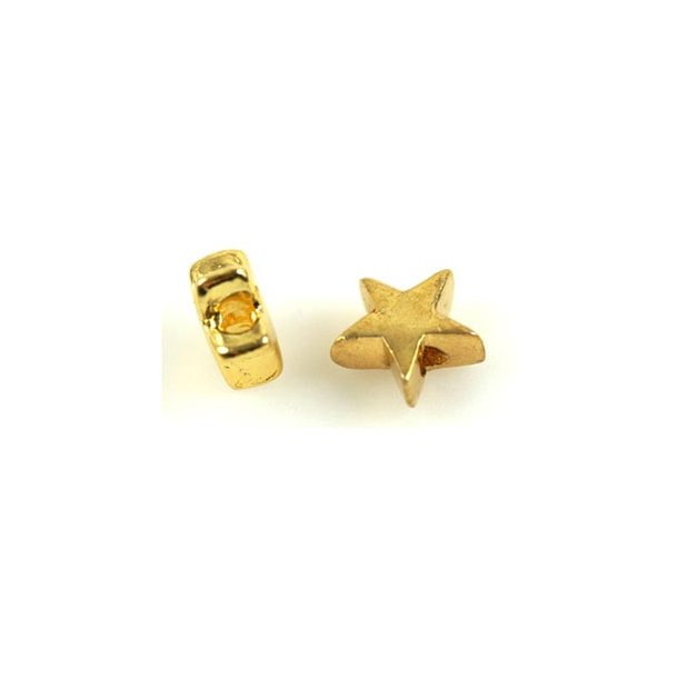 Gilded silver bead, small star, 5x2,2mm, 2pcs.