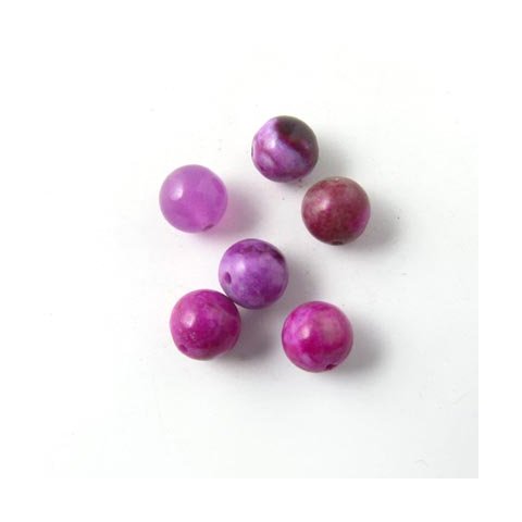Sugilit Jaspis, rund perle, lilla, 6 mm. 10 stk.