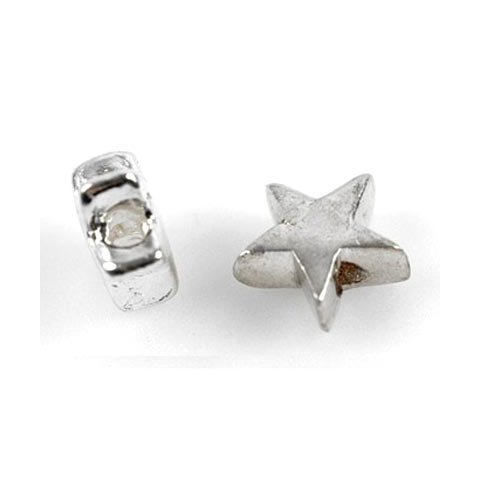 Sterlingslv, lille stjerne, 5x2,2mm, 2 stk