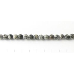 Zebra-Jaspis, runde perle, grau-marmoriert, 4 mm, 10 Stk
