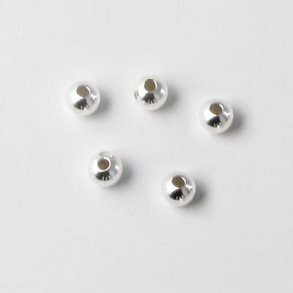 Silberperle, durchbohrt, Durchmesser 4 mm, 6 Stk.