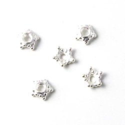 Silber-Perlenschalen, Krone, 5,8 mm, 4 Stk.