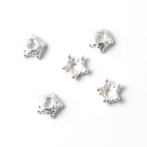 Silber-Perlenschalen, Krone, 5,8 mm, 4 Stk.