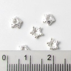 Silber-Perlenschalen, Krone, 5,8 mm, 4 Stk.