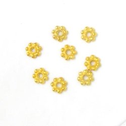 Goldfarbene metallperlen, Blume, 4 mm, 50 Stk.