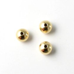 Gilded bead, gold-filled, through-drilled, 6mm, 2pcs.