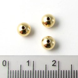 Gilded bead, gold-filled, through-drilled, 6mm, 2pcs.