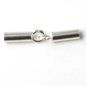Crimp end clasp, interlocking, silver with 5/4,2mm crimp end.