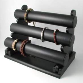 Armbndsstativ, sort, kunstlder, 3-rkker, 24,5x31,5 cm, 1 stk