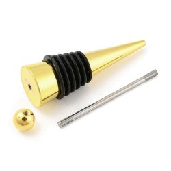 Vinprop, kan dekoreres med perler, guldfarvet metallegering, sort silikone, l�ngde 114,5 mm, 1 stk.