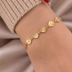 DIY-Schmuckset, Blumenarmband aus vergoldetem Stahl, 1 Set