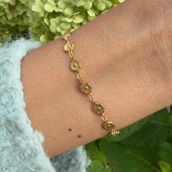 DIY-Schmuckset, Blumenarmband aus vergoldetem Stahl, 1 Set